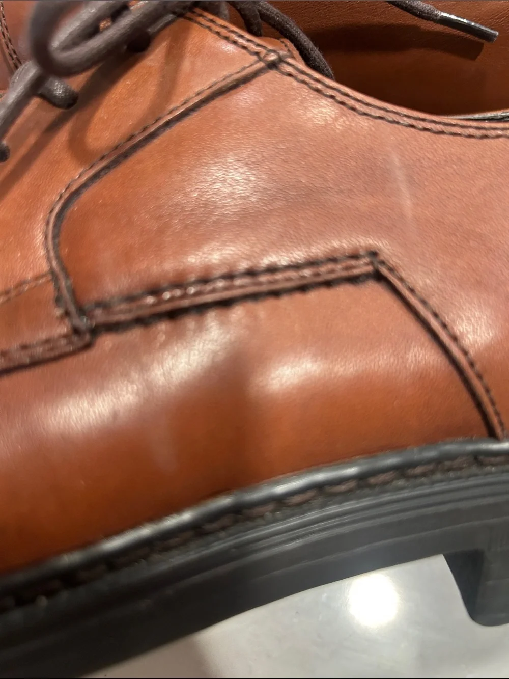 Nunn Bush Men's Brown Leather Comfort Gel Oxford Derby Shoes Size 10